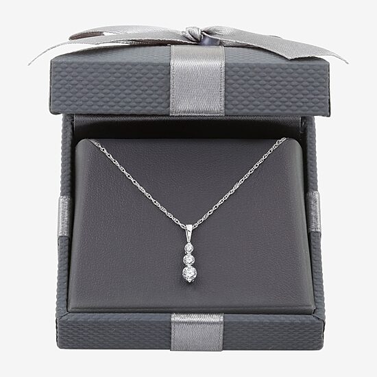 Womens 1/4 CT. T.W. Lab Grown White Diamond Sterling Silver 18 Inch Pendant Necklace