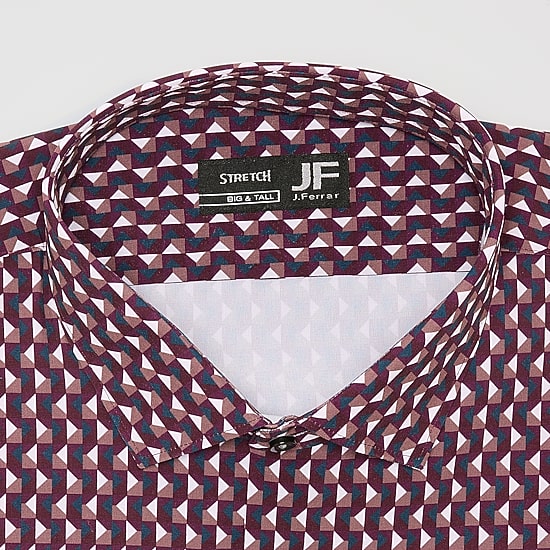 J. Ferrar Mens 360 Stretch Slim-Tall Fit Easy Care Stretch Fabric Long Sleeve Dress Shirt