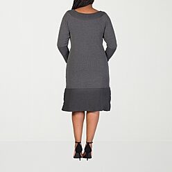 jcp sweater dress Threaded Pear Women's Adalee Shoulder Loose Fit Sweater, Color: Gray Sleeve Style Long Sleeve Formal Dresses Jcpenney