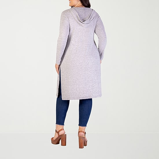 24seven Comfort Apparel Womens Long Sleeve Plus Cardigan