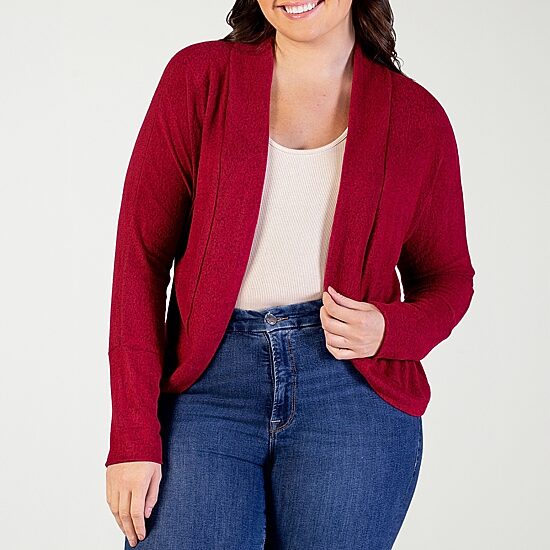 24seven Comfort Apparel Womens Long Sleeve Shrug Plus