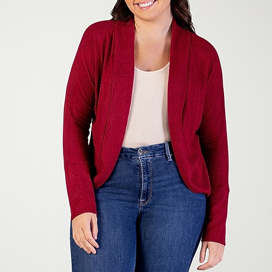 24seven Comfort Apparel Womens Long Sleeve Shrug Plus