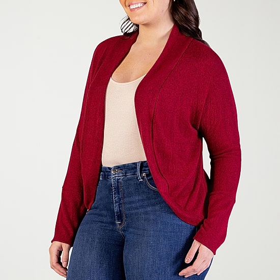 24seven Comfort Apparel Womens Long Sleeve Shrug Plus