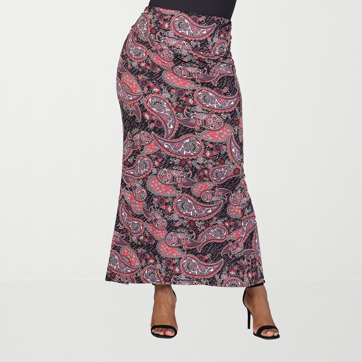 24seven Comfort Apparel Womens Plus Maxi Skirt