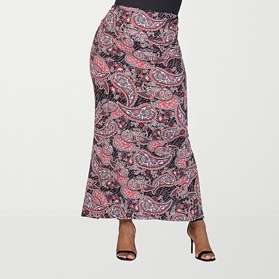 24seven Comfort Apparel Womens Plus Maxi Skirt