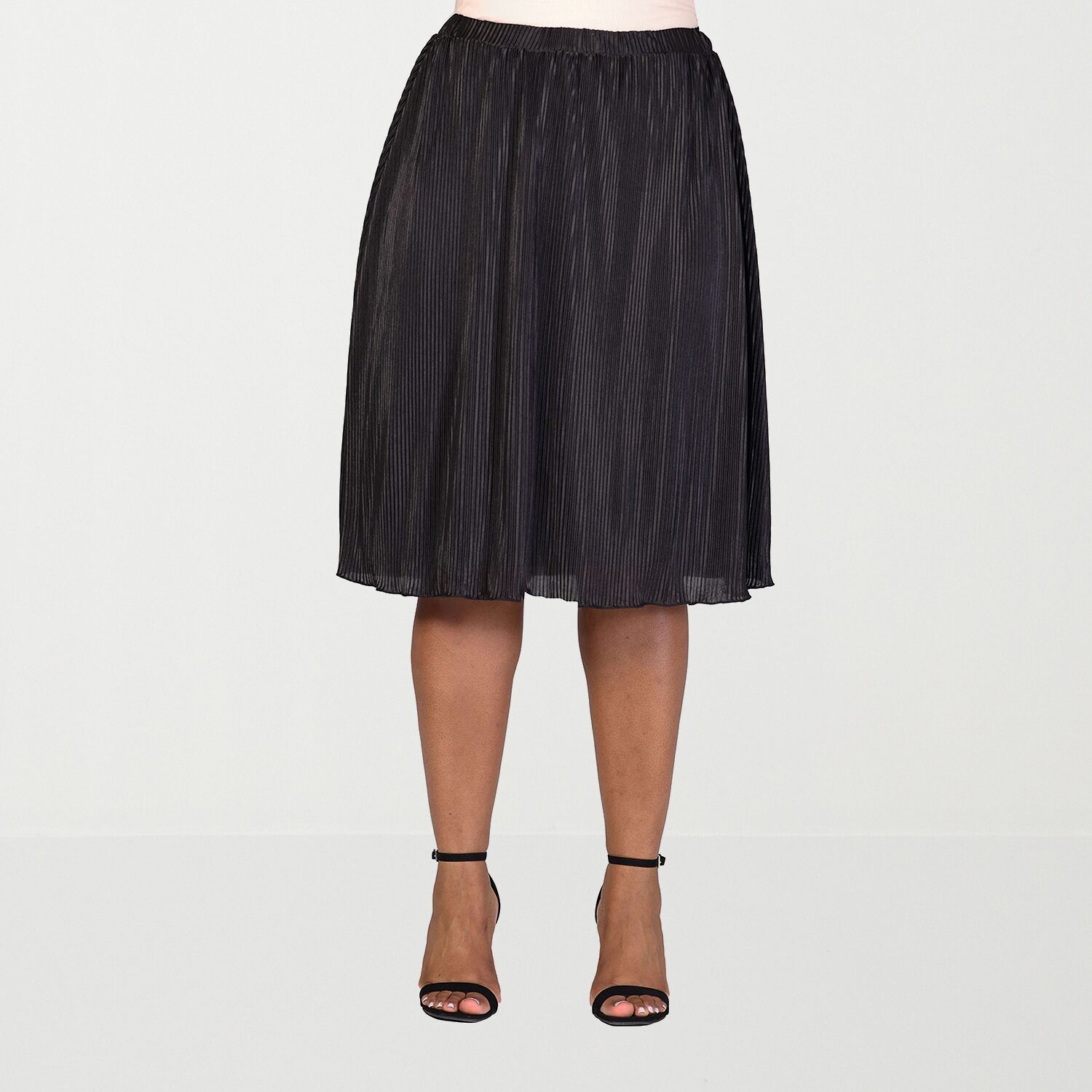 24seven Comfort Apparel Womens Plus Midi A-Line Skirt