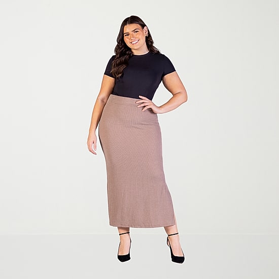 24seven Comfort Apparel Womens Plus Maxi Skirt