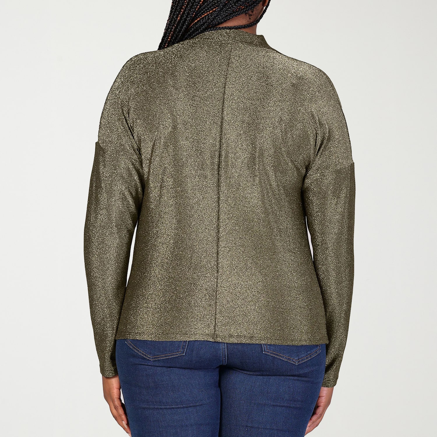 24seven Comfort Apparel Womens Plus Cowl Neck Long Sleeve Blouse