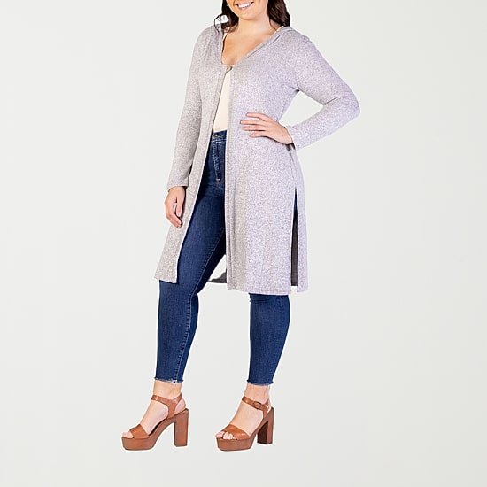24seven Comfort Apparel Womens Long Sleeve Plus Cardigan