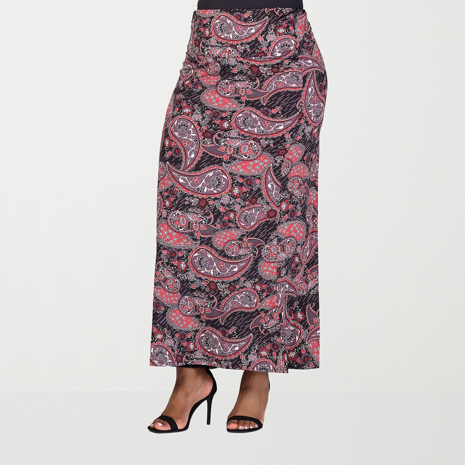 24seven Comfort Apparel Womens Plus Maxi Skirt