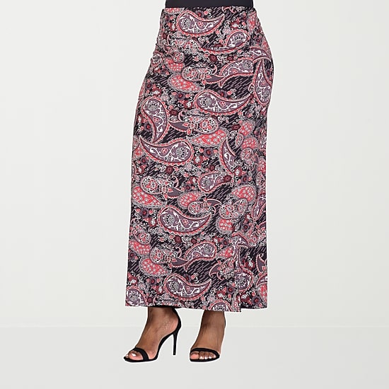 24seven Comfort Apparel Womens Plus Maxi Skirt