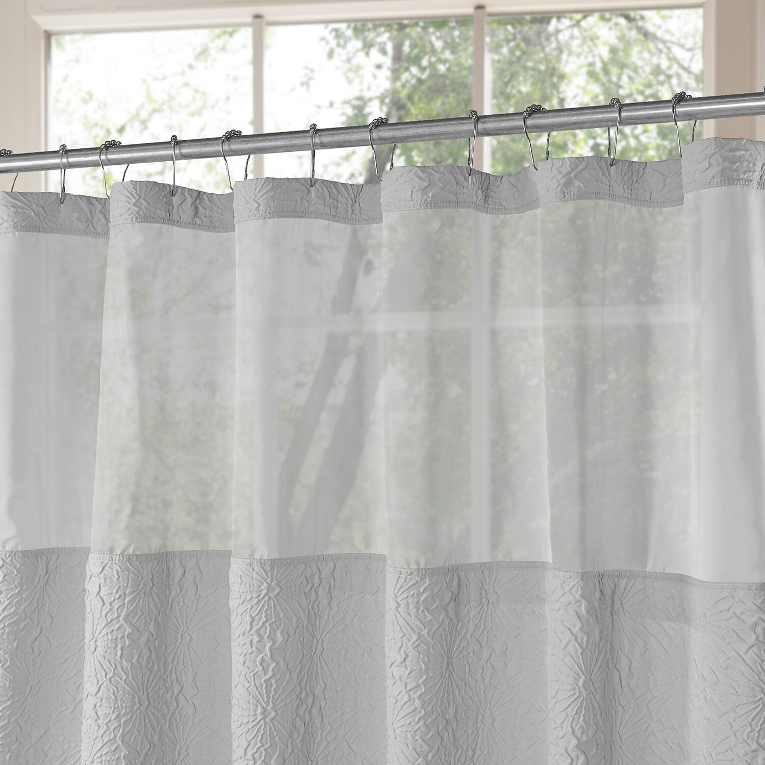 Awesome Home™ Starburst Snap Liner Hooks Shower Curtain Set