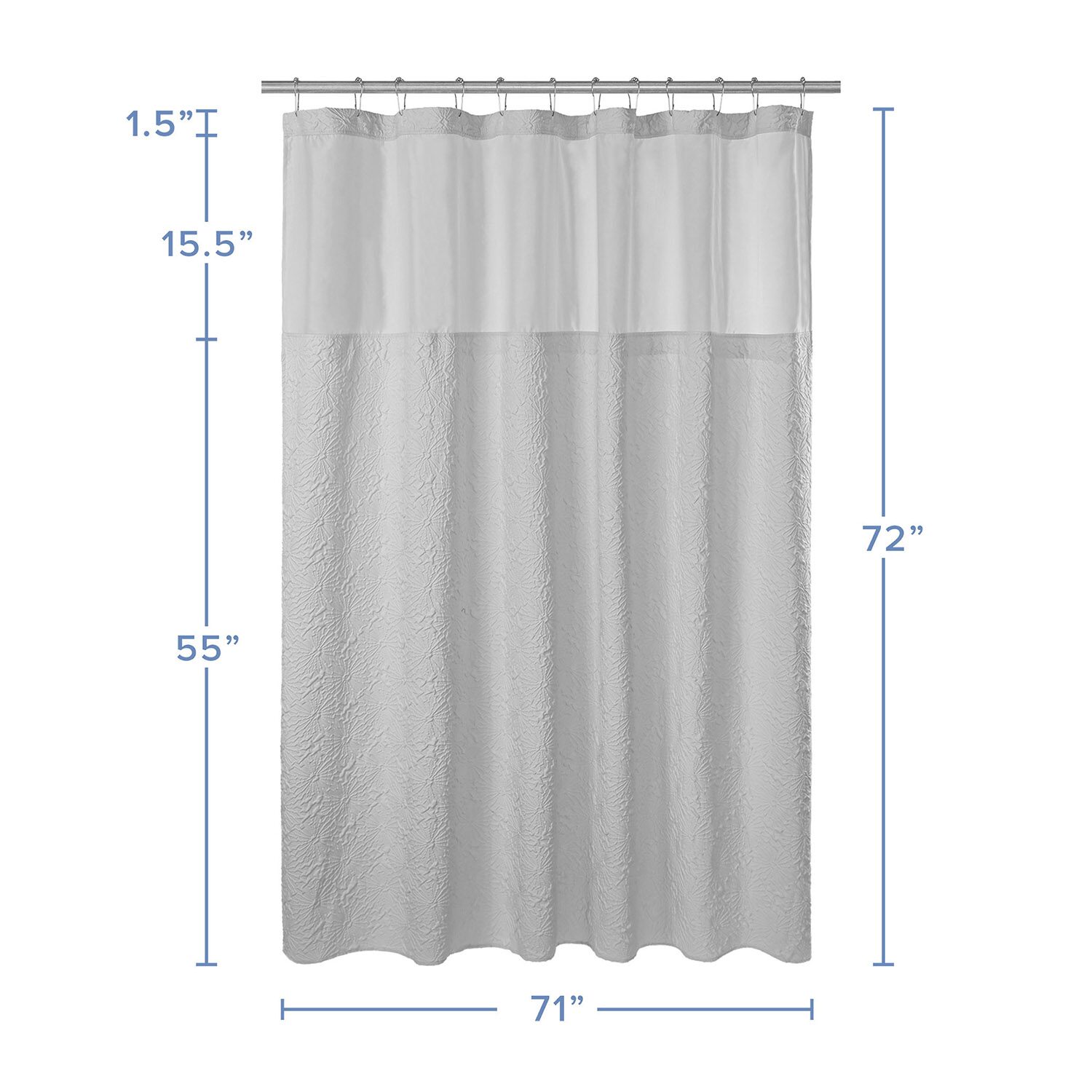 Awesome Home™ Starburst Snap Liner Hooks Shower Curtain Set