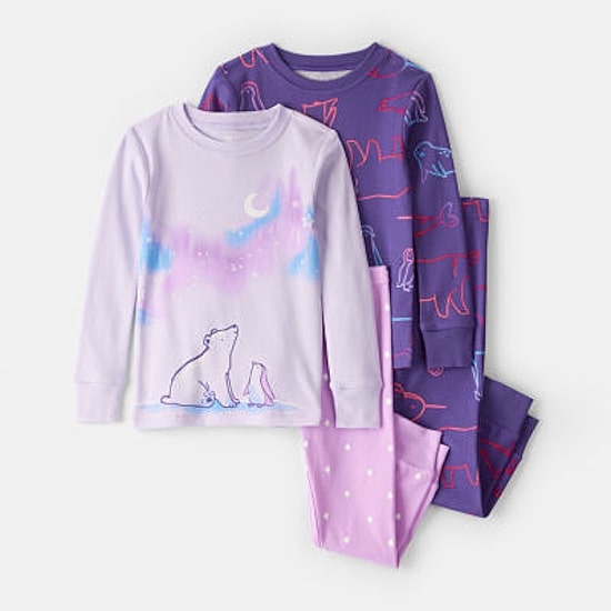 Carter's Toddler Girls Round Neck Long Sleeve 4-pc. Pajama Set