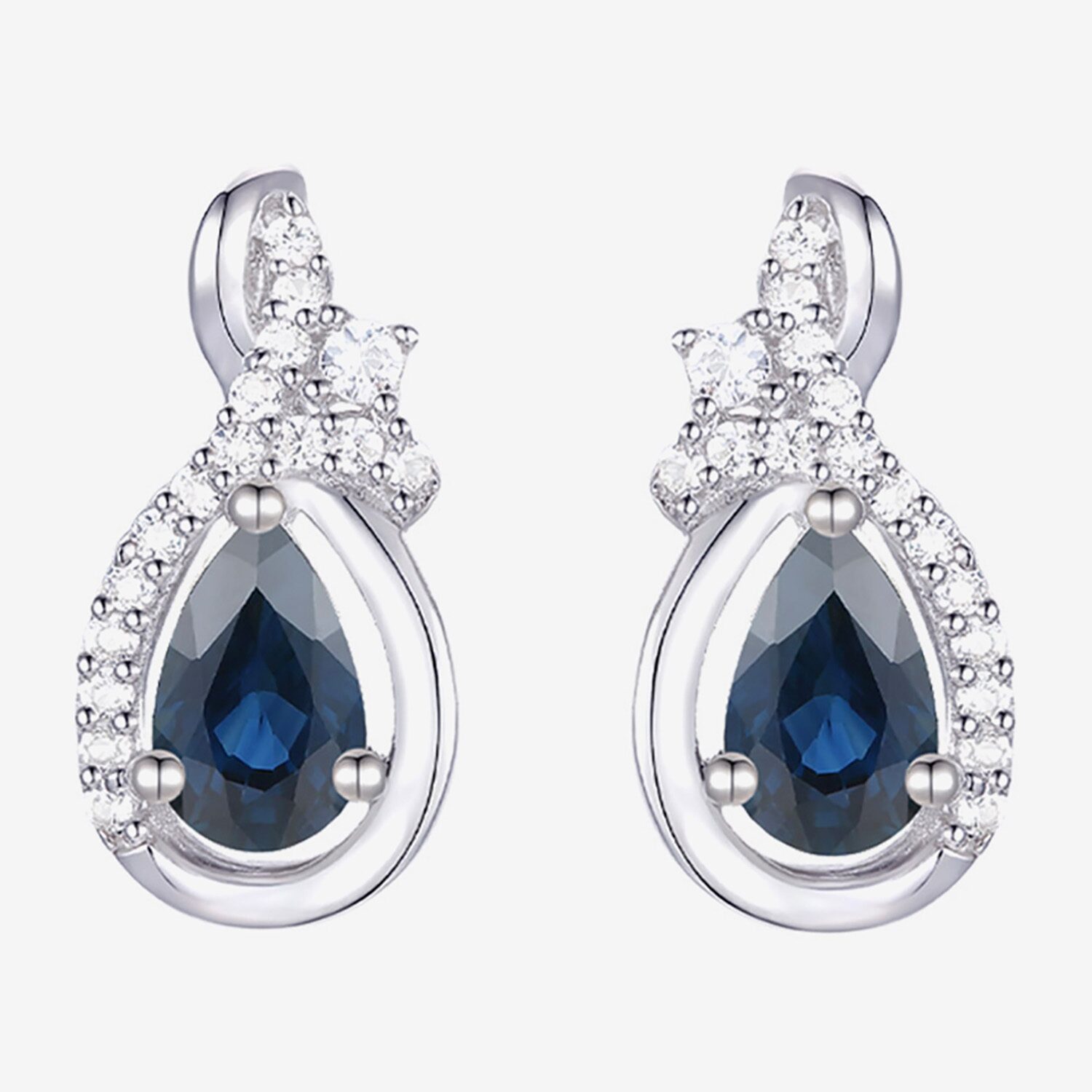 (J-K/I2-I3) Womens Gemstone and 1/10 CT. T.W. Natural Diamond 10K Gold Pear Drop Earrings