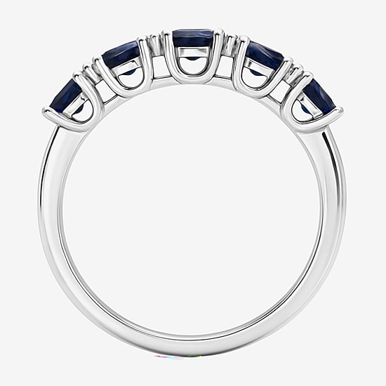 (I-J/I2-I3) Womens 1/10 CT. T.W. Genuine Blue Sapphire 10K Gold Band