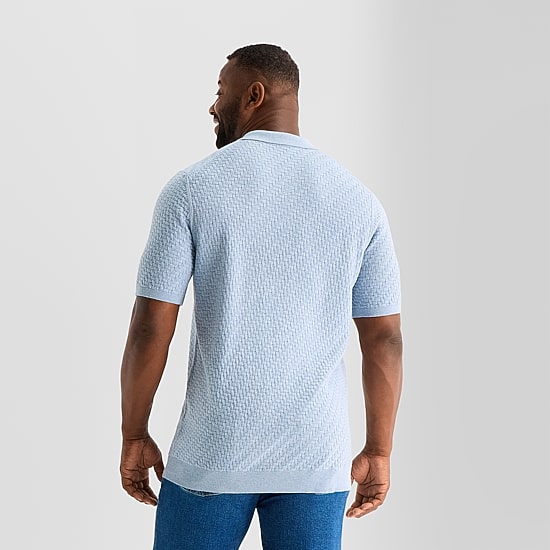 mutual weave Interwoven Big and Tall Mens Short Sleeve Button Polo Sweater