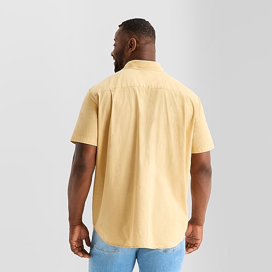mutual weave Mens Short Sleeve Regular Fit Big and Tall Button-Down Shirt