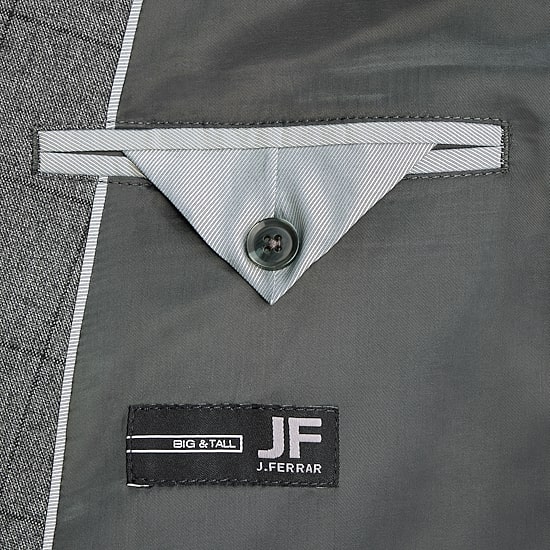J. Ferrar Ultra Comfort Mens Big and Tall Stretch Fabric Slim Fit Plaid Suit Jacket