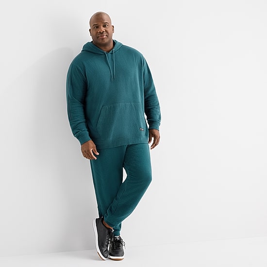 Shaquille O'Neal XLG™ Double Knit Pique Mens Long Sleeve Active Big and Tall Hoodie