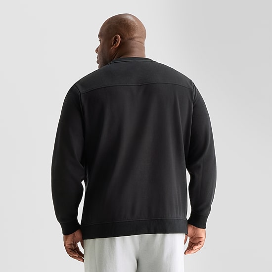 Shaquille O'Neal XLG™ Double Knit Mens Round Neck Long Sleeve Big and Tall Sweatshirt