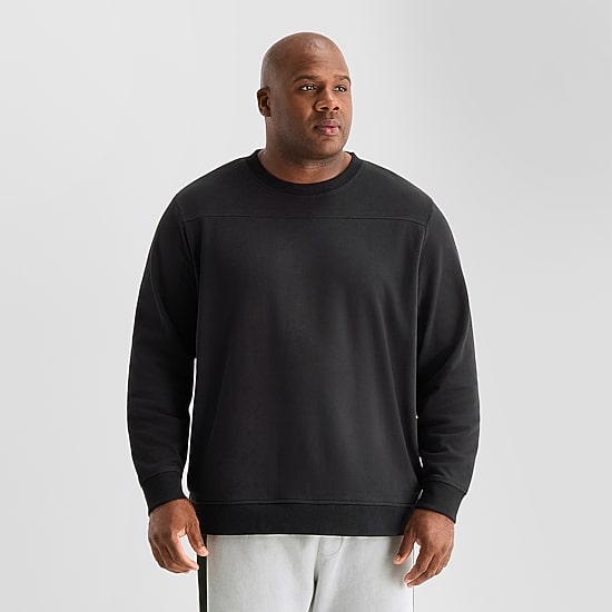 Shaquille O'Neal XLG™ Double Knit Mens Round Neck Long Sleeve Big and Tall Sweatshirt