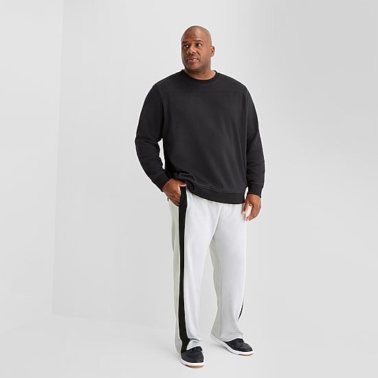 Shaquille O'Neal XLG™ Double Knit Mens Round Neck Long Sleeve Big and Tall Sweatshirt