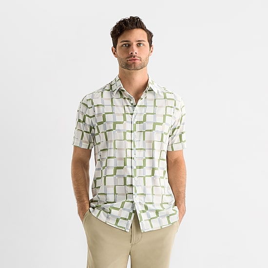 Stylus Mens Short Sleeve Regular Fit Button-Down Shirt