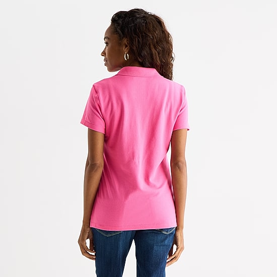 St. John's Bay Womens Short Sleeve Polo Shirt