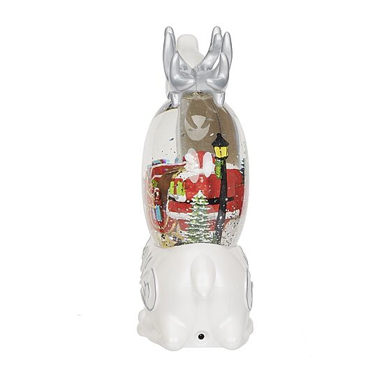 Roman 8"H Lighted Swirl Deer With Santa Christmas Tabletop Decor