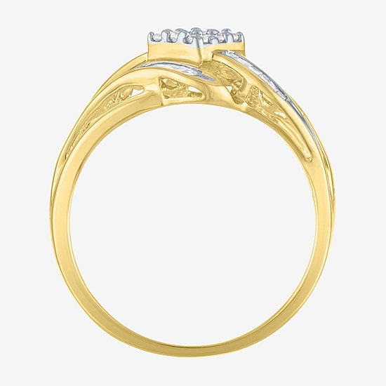 Womens 1/3 CT. T.W. Natural White Diamond 10K Gold Cocktail Ring