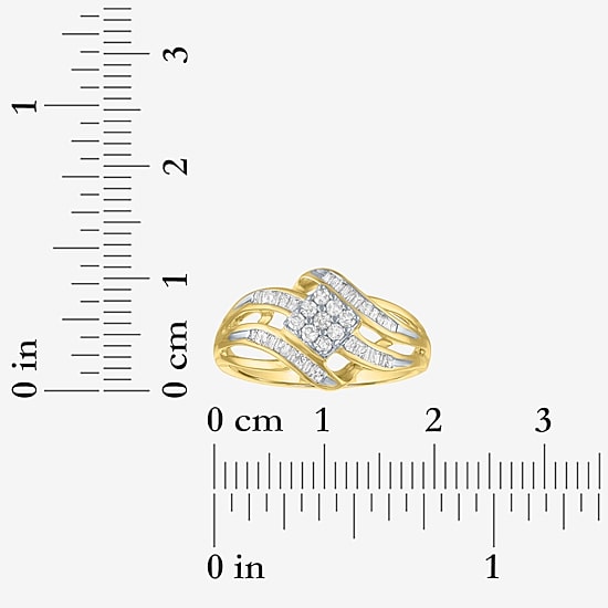 Womens 1/3 CT. T.W. Natural White Diamond 10K Gold Cocktail Ring