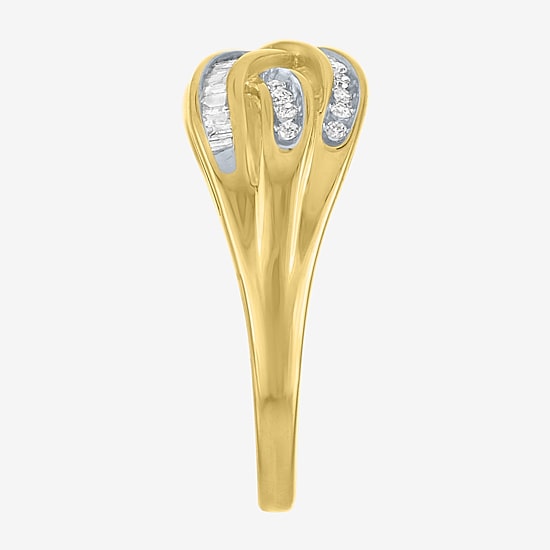 1/3 CT. T.W. Diamond 10K Gold Swirl Ring