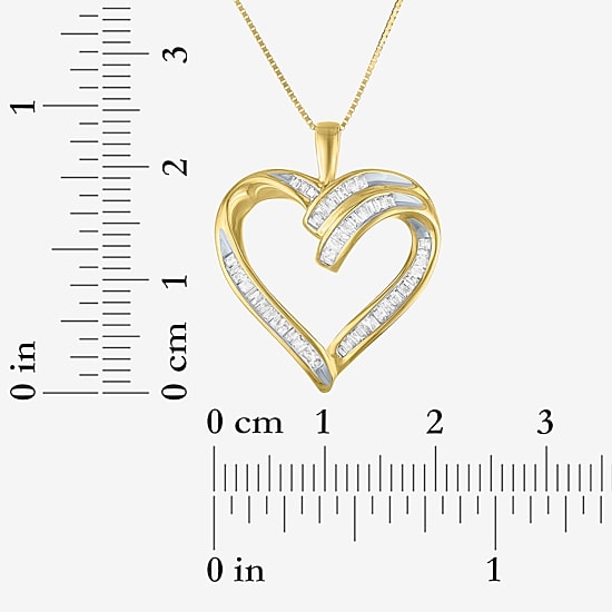 1/3 CT.T.W. Natural Diamond 10K Yellow Gold Heart Pendant Necklace