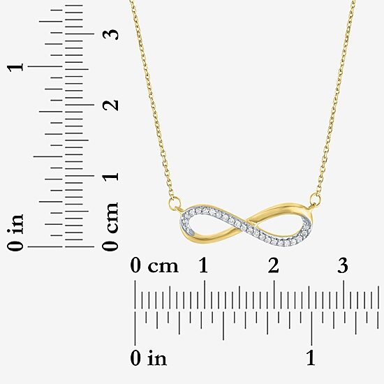 G-H / Si2-I1 Womens Diamond Accent Lab Grown White Diamond 10K Gold Infinity 16 Inch Pendant Necklace