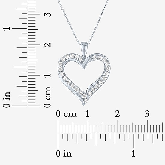(G-H / Si2-I1) Womens 1/3 CT. T.W. Lab Grown White Diamond 10K Gold Heart 18 Inch Pendant Necklace