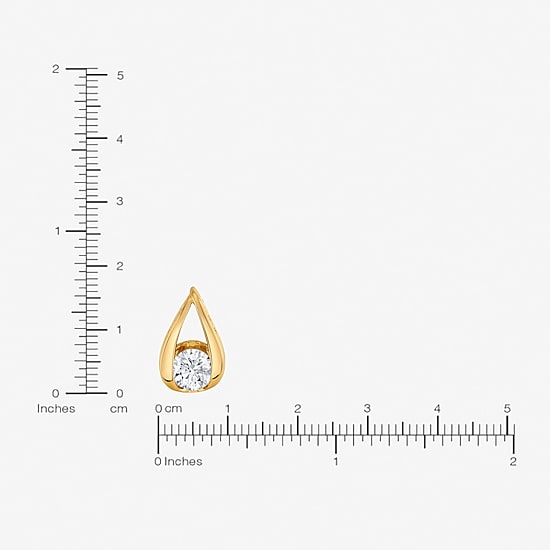 (I-J/Vs1-Vs2) Womens 1 CT. T.W. Lab Grown White Diamond 14K Gold Pear 18 Inch Pendant Necklace