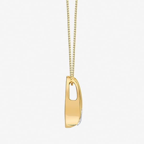 (I-J/Vs1-Vs2) Womens 1 CT. T.W. Lab Grown White Diamond 14K Gold Pear 18 Inch Pendant Necklace