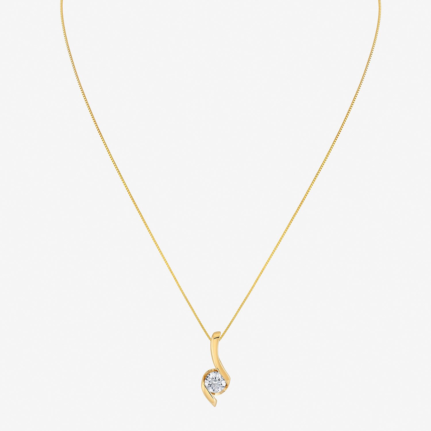 (I-J/Vs1-Vs2) Womens 1 CT. T.W. Lab Grown White Diamond 14K Gold 18 Inch Pendant Necklace