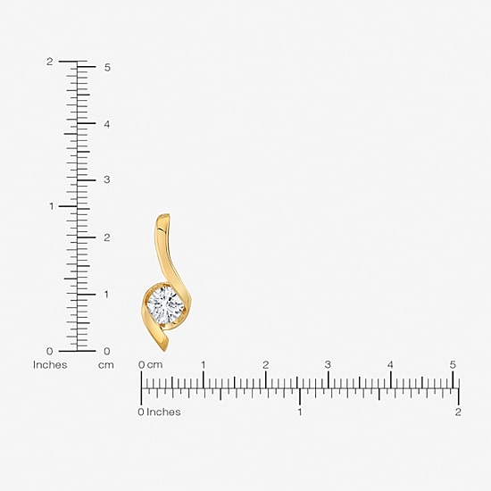 (I-J/Vs1-Vs2) Womens 1 CT. T.W. Lab Grown White Diamond 14K Gold 18 Inch Pendant Necklace