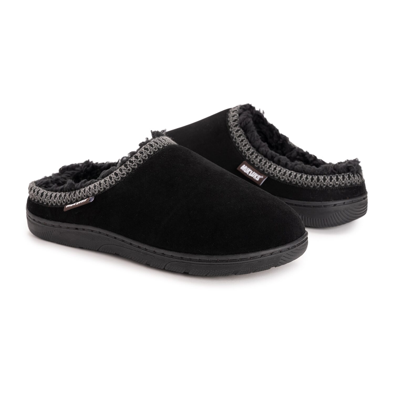 Muk Luks Gabriel Leo Clog Mens Memory Foam Slip Resistant Slip-On Slippers