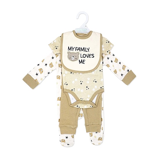 3 Stories Trading Company Baby Unisex Knit 4-pc. Baby Clothing Set