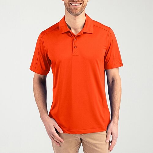 Cutter & Buck Prospect Textured Stretch Mens Short Sleeve Polo Shirt - College orange