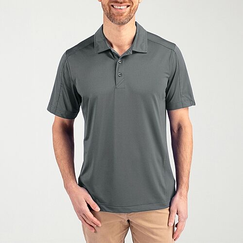 CUTTER & BUCK Mens Regular Fit Short Sleeve Polo Shirt, Small, Gray