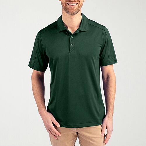 Cutter & Buck Prospect Textured Stretch Mens Short Sleeve Polo Shirt - Hunter