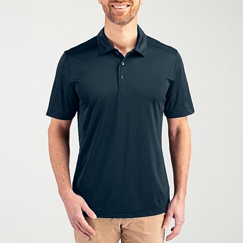 Cutter & Buck Prospect Textured Stretch Mens Short Sleeve Polo Shirt - Navy blue