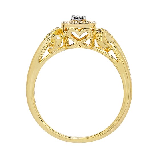 Womens 1/10 CT. T.W. Genuine White Diamond Sterling Silver Promise Ring