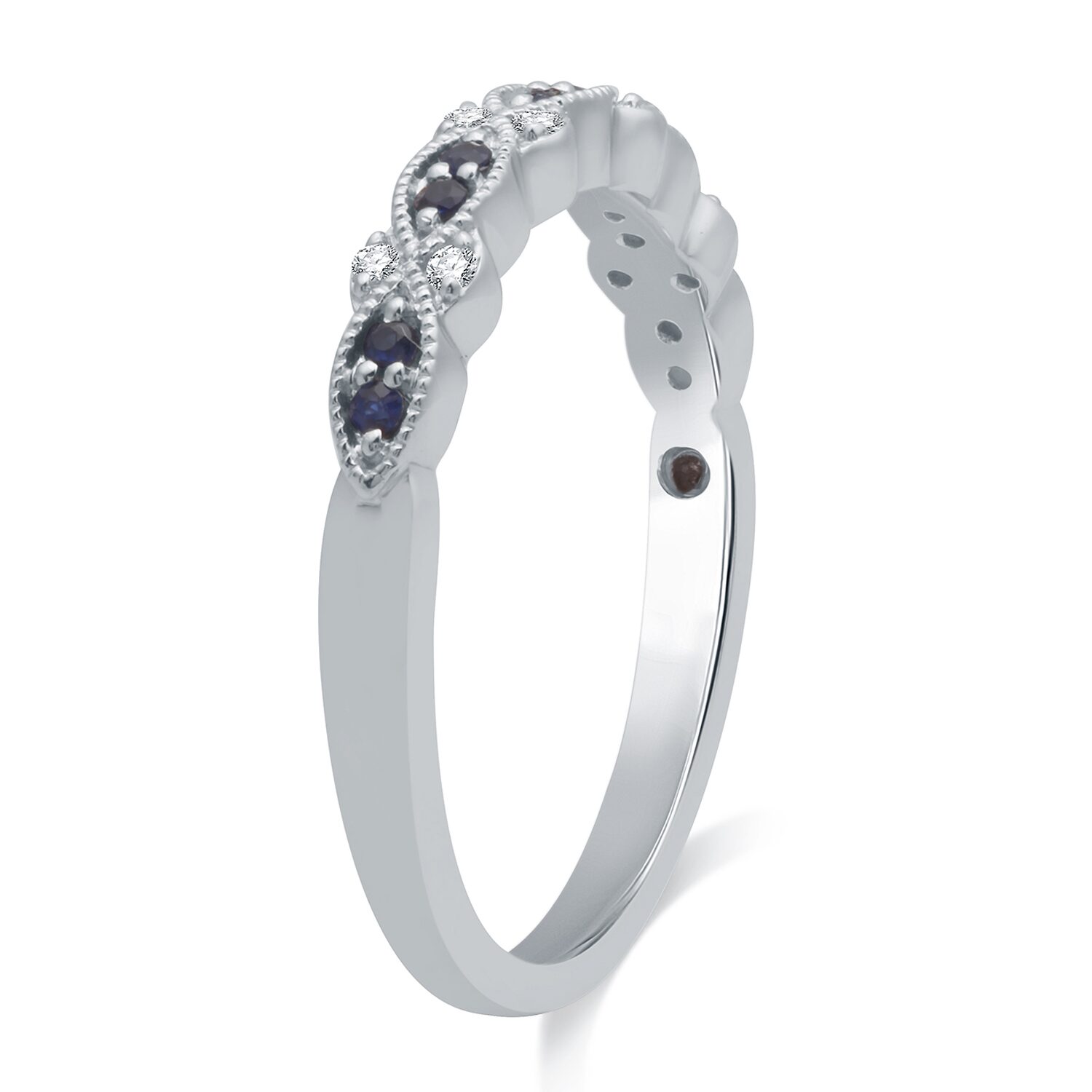 I Said Yes 1/2 CT. T.W. Lab Created Blue Sapphire Sterling Silver or 14K Gold Over Wedding Band