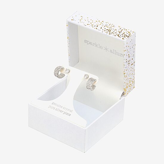 Sparkle Allure Womens Crystal 2 Pair Earring Set