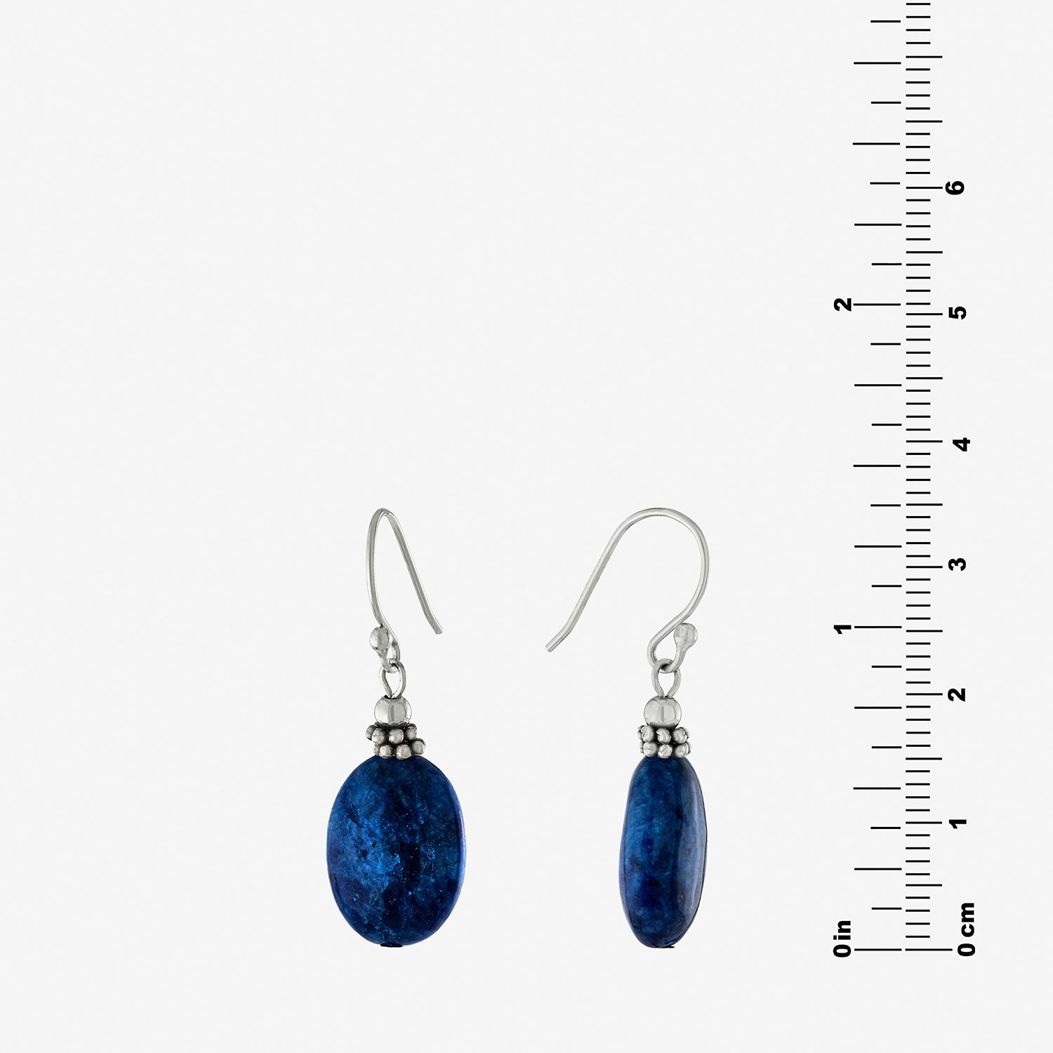 Silver Treasures Womens Onyx Sterling Silver Oval Drop Earrings